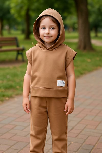 Hilal Akıncı Kids Scuba Hooded Short Sleeve Sweatshirt and Pants