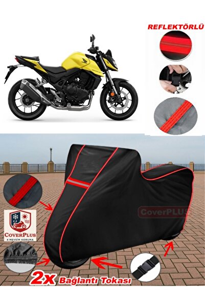 CoverPlus Honda CB 750 Hornet Branda SİYAH Motosiket Brandası Motor Örtüsü Çadır (Kırmızı Dikişli)