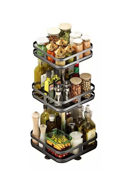DRAMA HOME Adjustable Height Cabinet Organizer Rack Layer Use Spice Rack Dish Turntable for Cabinets, Kitchen, Refrigerator