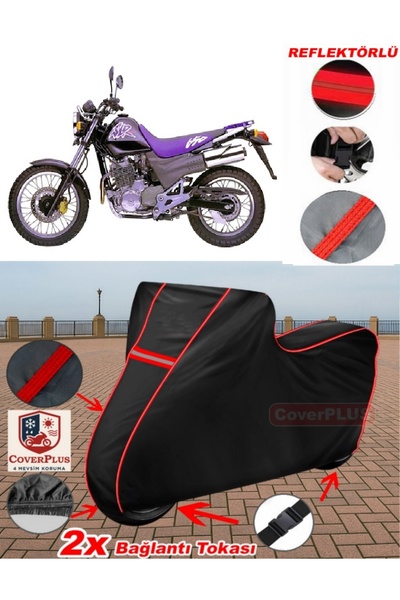 CoverPlus هوندا SLR 650 القماش المشمع الأسود للدراجات النارية القماش المشمع غ...