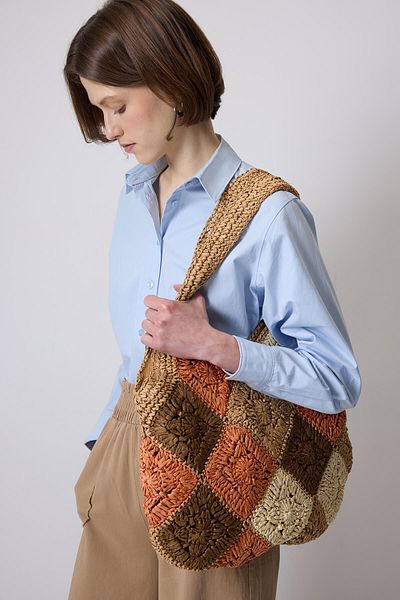 Touché Privé Colorful Motif Straw Bag