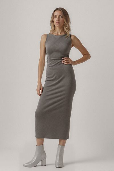 Vitrin Knitted Dress with Knot Detail on the Shoulder