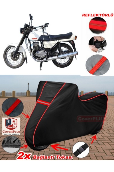 CoverPlus Jawa 350 Twin Sport Tarp BLACK Motorcycle Tarpaulin Motor Cover Ten...
