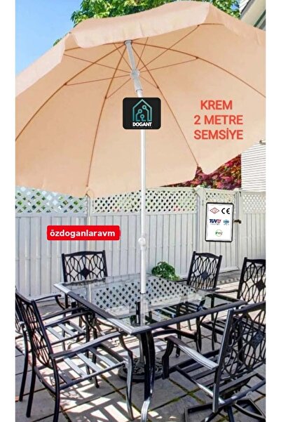 Dogant Outdoor Krem Güneş Bahçe Havuz Balkon Plaj Şemsiyesi 10 Telli