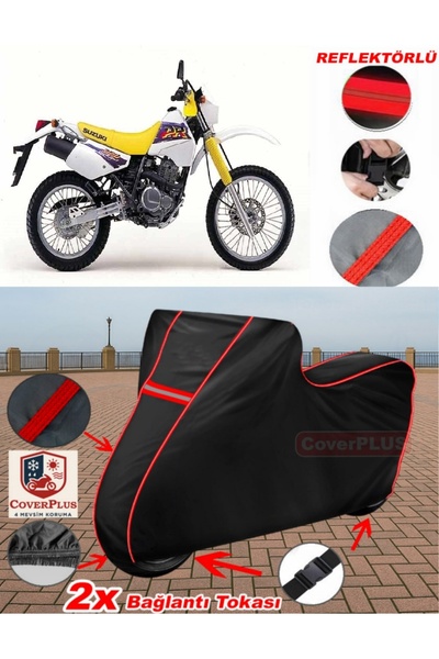 CoverPlus سوزوكي DR350 القماش المشمع الأسود للدراجات النارية القماش المشمع غط...