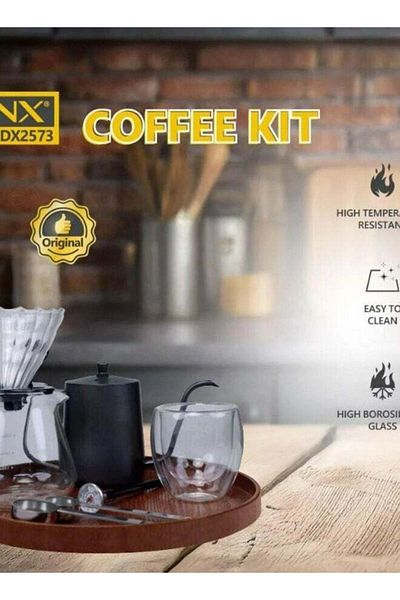 Denx مجموعة مكونة من 12 قطعة من أدوات تقطير القهوة مع حقيبة أدوات