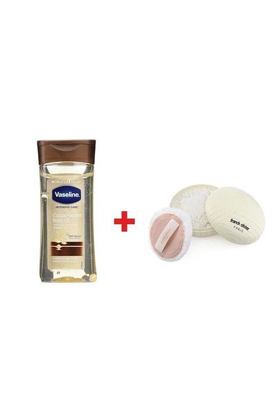 Vaseline بودرة الجسم المعطرة من فرانك أوليفييه مع زيت الجسم بالكاكاو والفازلين