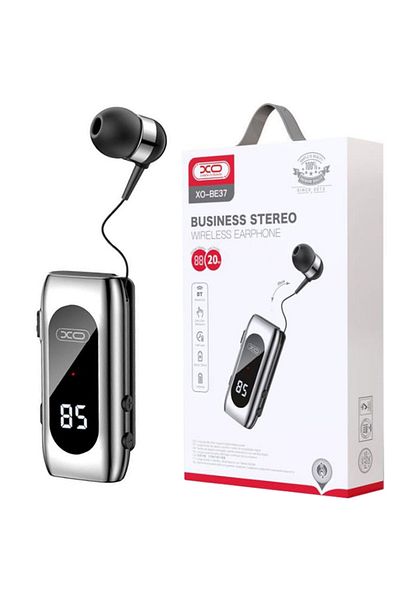 REDz Accessories XO-BE37 Lavalier, Bluetooth In-Ear Headphone, 140mAh Capacity, Digital Display, Black