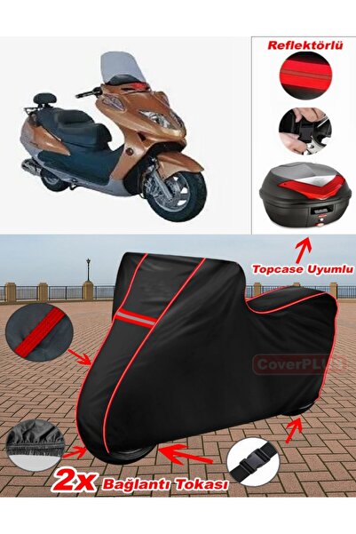 CoverPlus Asian as 150 t 19 a Tarpaulin Black Topcase Rear Bag Compatible Mot...