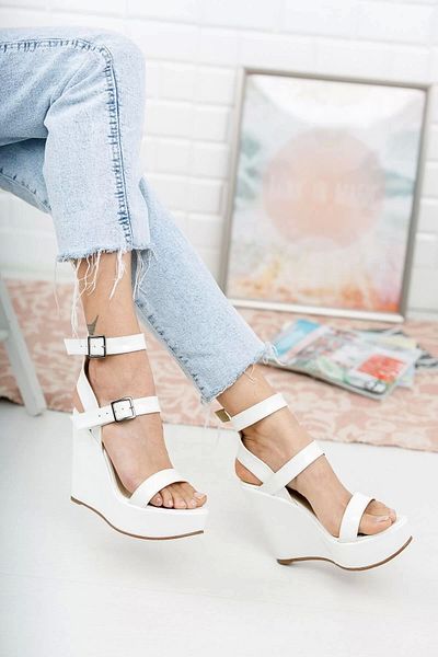 PayBuy Women's Elegant Shoes Three-Stripes Wedge Heeled Shoes Special Design Evening Dress Shoes