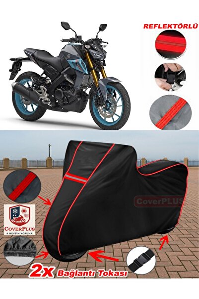 CoverPlus ياماها MT-125 القماش المشمع الأسود للدراجات النارية القماش المشمع غ...