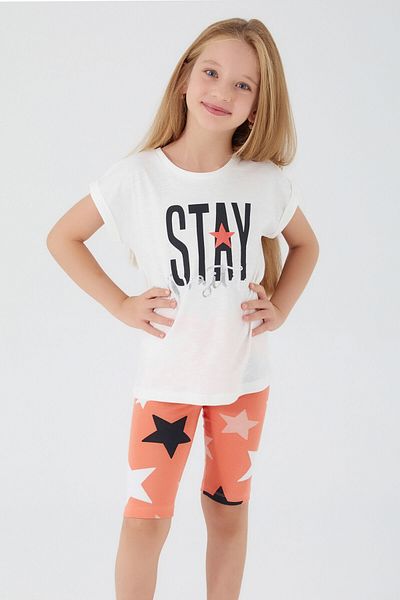 Rolypoly Stay Positive Cream Girls Bermuda Suit