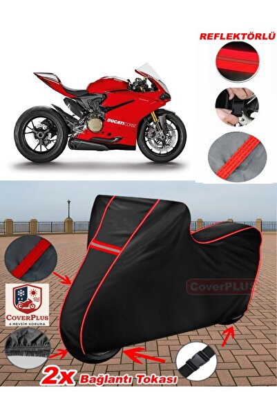 CoverPlus ل Ducati Panigale 1199 R القماش المشمع الأسود للدراجات النارية القم...