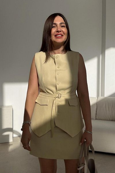 ELVAN TOLON Sahra vest skirt set