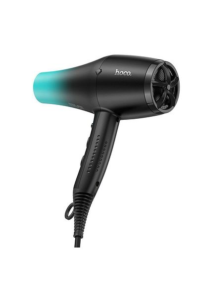 REDz Accessories Uscător de păr Hoco HP15 – Compact, Puternic și Portabil, Negru/Turcoaz