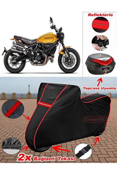 CoverPlus قماش مشمع دوكاتي سكرامبلر 1100 برو المشمع الأسود الأسود المتوافق مع...