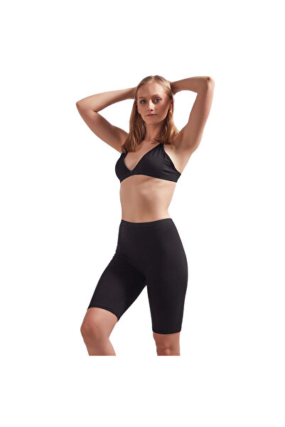 CKSpor High Waist LYcra BlacK Cotton Short Tights - Cks-219