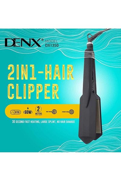 Denx مصفف شعر سيراميكي 2 في 1 للشعر المستقيم والمجعد - من دنكس