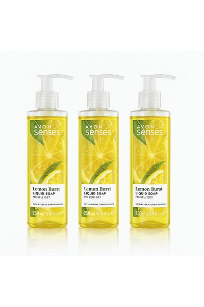 AVON Senses Lemon Burst Liquid Soap 250Ml (Pack of 3)