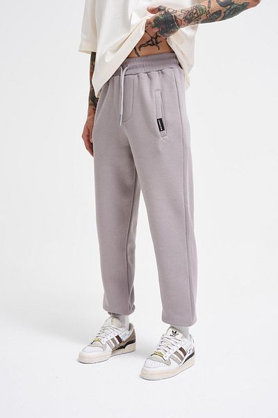 Machinist Regular 3 Thread Raised Ice Gray 3 Pocket Sweatpants with Elastic Waist and Legs