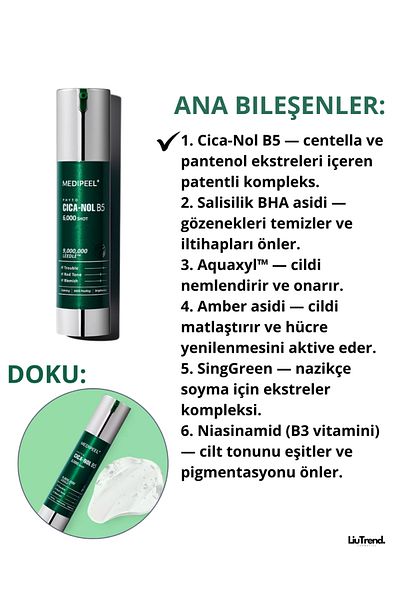 Medipeel Phyto Cicanol B5 6000 Shot Serum 50 ml Peeling Serum for Face with Spikes and Centella