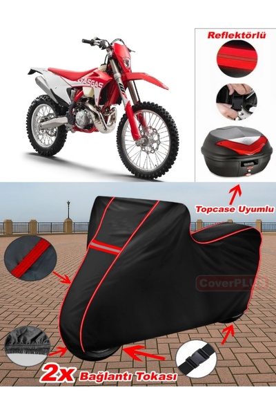 CoverPlus Gas Gas Ec 350 F Tarpaulin Black Topcase Rear Bag Compatible Motor ...