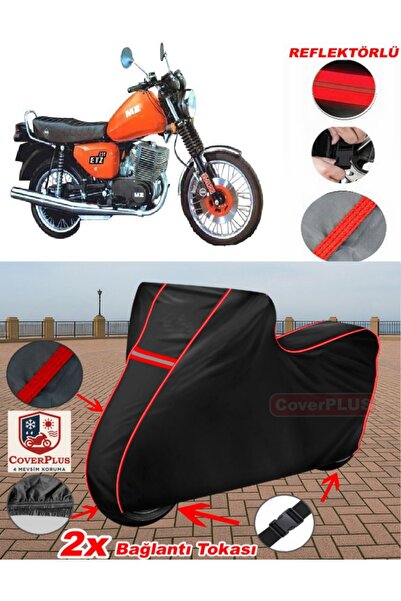 CoverPlus MZ ETZ 251 قماش القنب الأسود للدراجات النارية قماش القنب غطاء المحر...