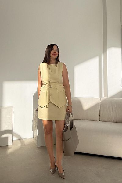 ELVAN TOLON Sahra vest skirt set