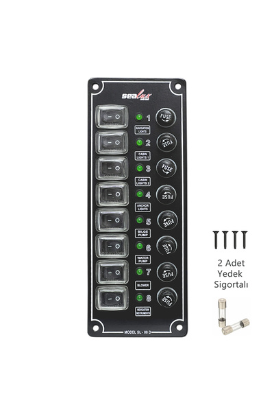 SomayStore Tekne Switch Panel Kontrol Paneli Dikey Model 8 Anahtar Sealux 80 ...