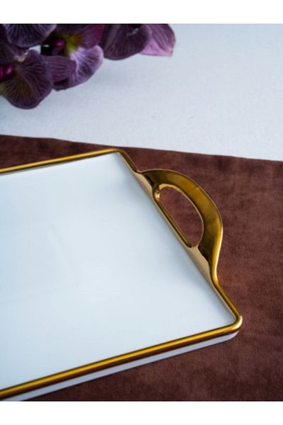 ACAR Arwen Rectangular Gold Tray 45X25X3Cm