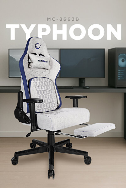 Rampage Typhoon Gri/Mavi Lüx Oyuncu Koltuğu