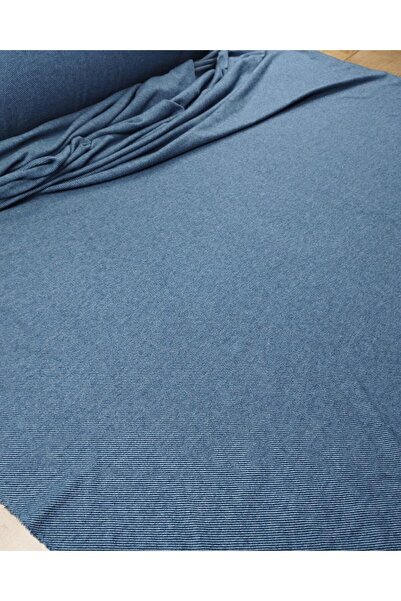 Kumaş Parça Tricotat Moale Pile Albastru Indigo Latime: 130 cm