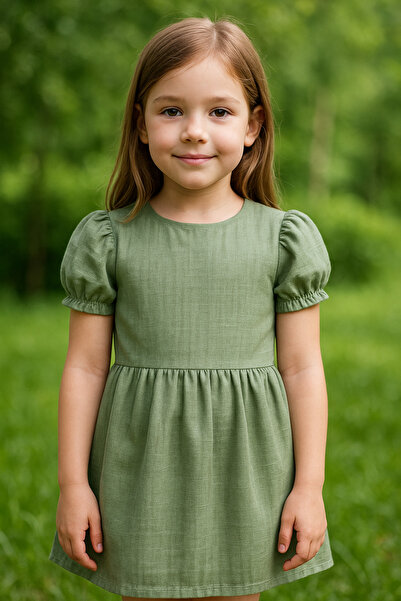 Hilal Akıncı Kids Pamuk Keten Basic Elbise