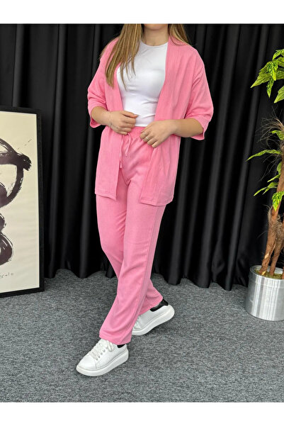 Revasser Set kimono pentru femei, cu design special, din țesătură plisată, cu...