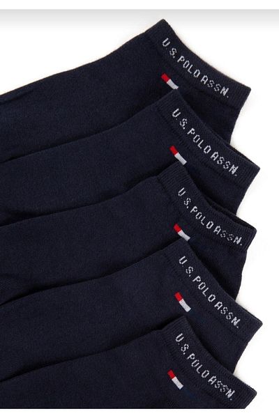 U.S. Polo Assn. Pack of 5 Socks Booties Navy Blue - Regular Fit - Stylish and Comfortable Design (Men/)