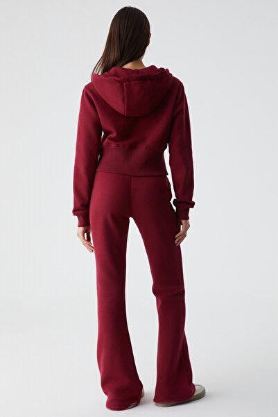 GRIMELANGE IRESSEN Γυναικείο κέντημα με κανονική εφαρμογή μπορντό φούτερ