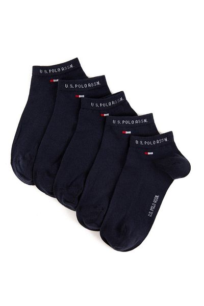 U.S. Polo Assn. Pack of 5 Socks Booties Navy Blue - Regular Fit - Stylish and Comfortable Design (Men/)