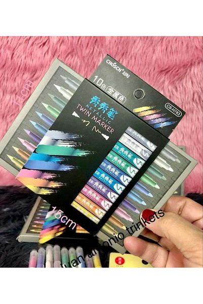 senacacollection 10 Colors Metalized Double Sided Twin Marker