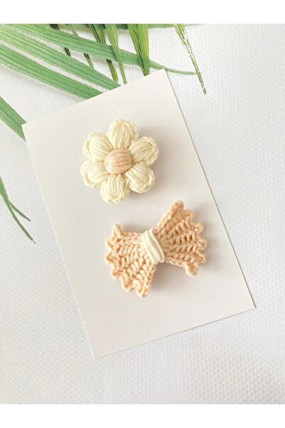 Kadın Girişimciler Atölyesi Newborn Baby Buckle Handmade 2-Piece Clip Hairles...