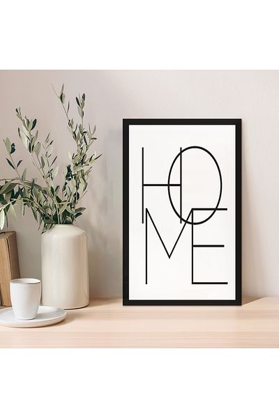 Zevahir Mobilya Dekorasyon 1 Buc Negru Home Scriit Lemn MDF Cadru Aspect MDF Tablo
