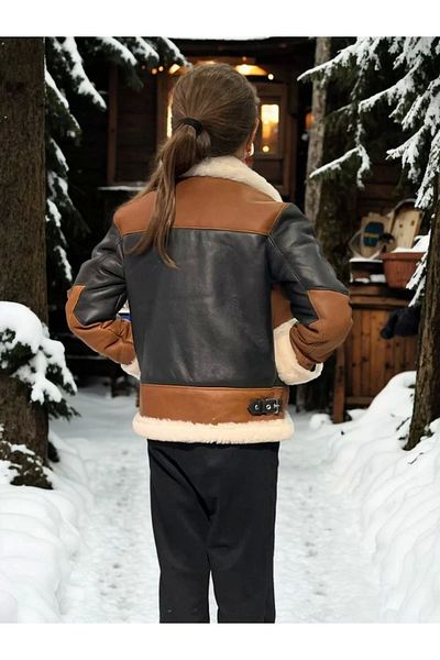 MODA Children's Collared Pieced Fur - Brown