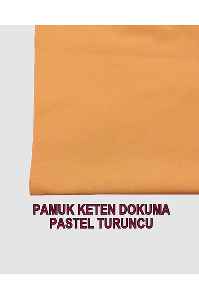 Kumaş Parça Παστέλ Πορτοκαλί Χρώμα Βαμβακερό Λινό Παγκέτο - Πλάτος 145cmx245cm