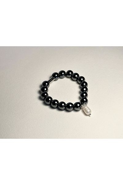 Skygo Pearl Hematite Rubber Bracelet