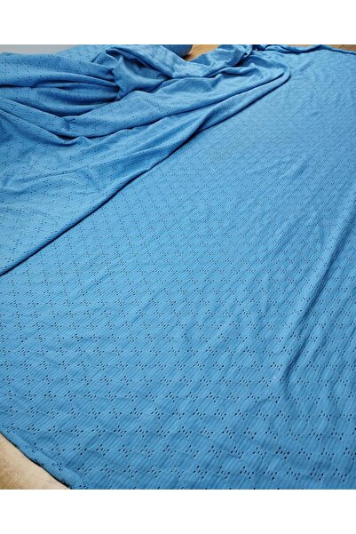 Kumaş Parça Fisto 160 cm Bumbac Pieptănat Culoare Albastru Lățime