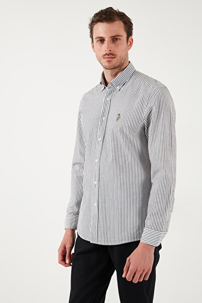 U.S. Polo Assn. U.S. Polo Striped Cotton Slim Fit Button Collar Shirt Men's Shirt G081Sz0042103065