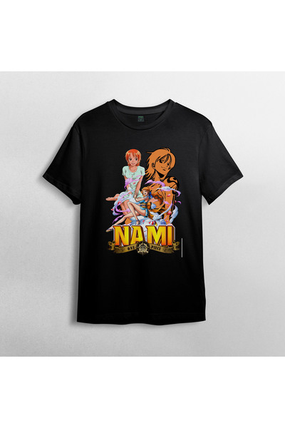 Pixxa One Piece Nami Unisex 100% бавовняна футболка з круглим вирізом, модель 3