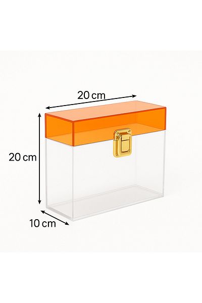 Pleksi Marketi Plexy Design Makeup Box Orange 20X20X10 cm