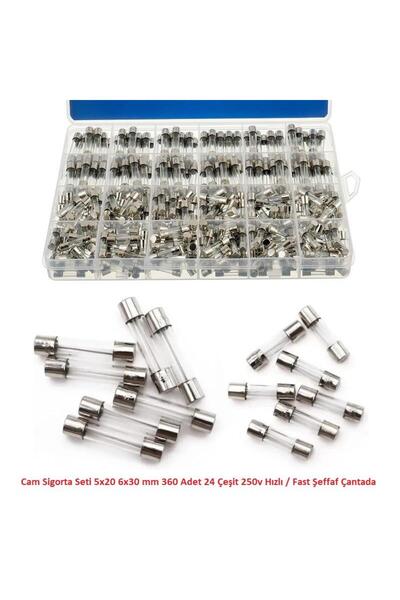 Hatfon Elektronik Cam Sigorta Seti 5x20 6x30 mm 360 Adet 24 Çeşit 250v Hızlı ...