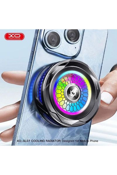 REDz Accessories Magnetic Cooler XO-SL07 for Phone, RGB LED, Silent Cooler 5500Rpm, Black