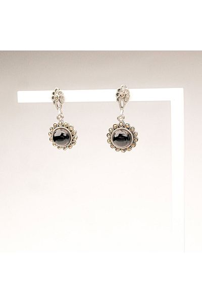 Skygo Daisy Model Oltu Stone Earrings